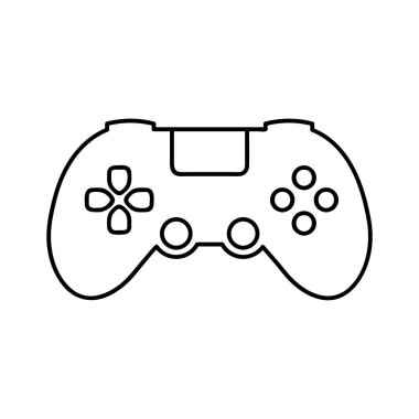 Joystick düz simgesi. Web tasarımı veya mobil uygulama için tek bir yüksek kalite tasarım sembolü. Tasarım logosu, ziyaret kartı vs. için ince çizgi işaretleri. Oyun salonunun ana hatlarını çiz