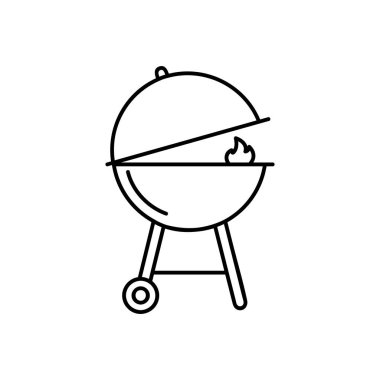 Izgara vektör simgesi. Mobil konsept ve web tasarımı için doğrusal stil işareti. Piksel vektör grafikleri - Vektör.