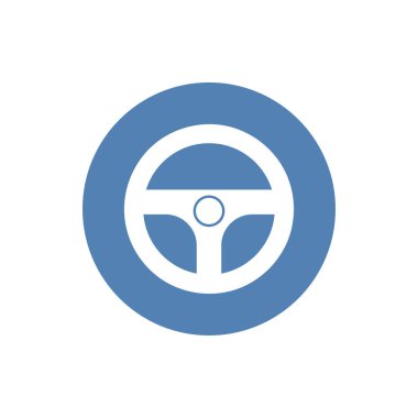 Direksiyon ikonu. Araba ve araba ya da sürücü sembolü. Vektör illüstrasyonu.