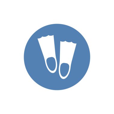 Beyaz arka planda izole yüzme yüzgeçleri simgesi. Vektör sanatı.