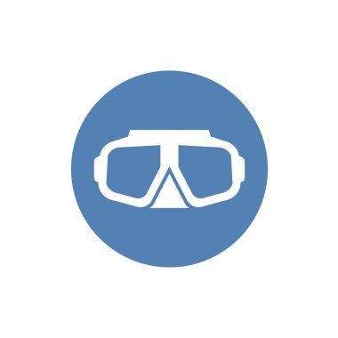 Dalış gözlüğü ikonu, vektör çizimi. Yaz nesneleri koleksiyonu.