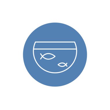 akvaryum, düz simgesi beyaz arka plan üzerinde izole