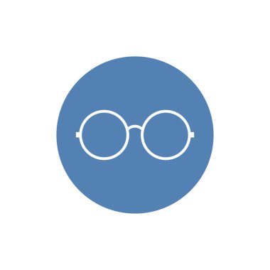 Gözlük simgesi. Beyaz arkaplanda düz vektör çizimi. EPS 10