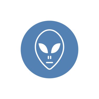 Uzaylı Başı Vektör Simgesi. Beyaz arkaplanda düz vektör çizimi. EPS 10