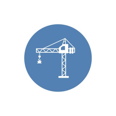 Vinç Simgesi Vektörü inşa ediliyor. Beyaz arkaplanda düz vektör çizimi. EPS 10