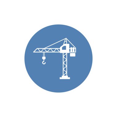 Vinç Simgesi Vektörü inşa ediliyor. Beyaz arkaplanda düz vektör çizimi. EPS 10