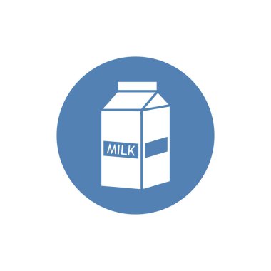 Süt simgesi tasarım modası. Beyaz arkaplanda düz vektör çizimi. EPS 10