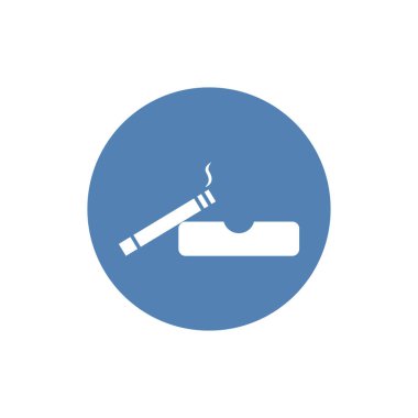 Beyaz arka planda sigara ikonu. kül tablası sembolü.