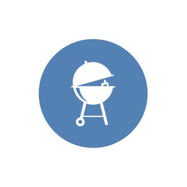 BBQ ızgara ikonu modaya uygun düz tasarım, ızgara ikonu. Beyaz arkaplanda düz vektör çizimi. EPS 10