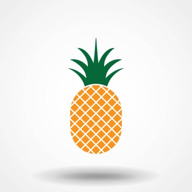 Tişört izi ve diğer kullanım alanları için ananas simgesi. Trend Tropikal Element. Vektör Grafikleri. İzole edilmiş.