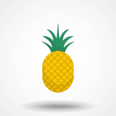 Tişört izi ve diğer kullanım alanları için ananas simgesi. Trend Tropikal Element. Vektör Grafikleri. İzole edilmiş.