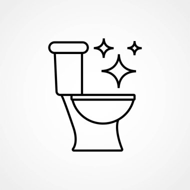 Tuvalet temizleme ikonu. Tuvalet temizliği. Boşluk yok. Vektör izole illüstrasyonu