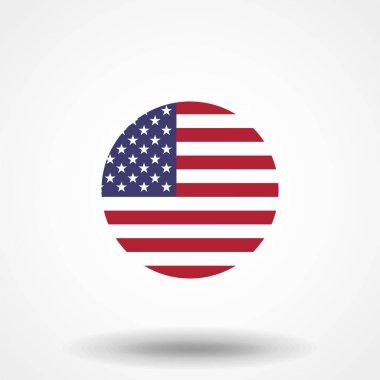 Basit vektör düğmesi bayrağı - Usa