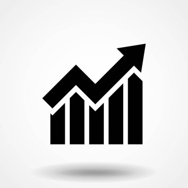 Grafik Simgesi gri arkaplanda izole edildi. Web sitesi tasarımınız için grafik çubuğu sembolü, logo, uygulama, UI. Vektör illüstrasyonu, EPS10.