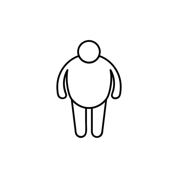 Symbol Des Übergewichtigen Mannes Vektor Illustration Isoliert Auf Weißem Hintergrund — Stockvektor