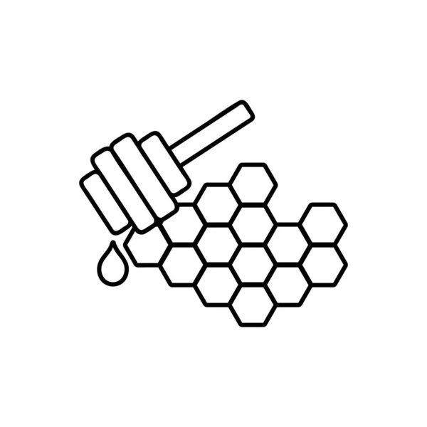 Druppelende Honey Line Icoon Voor Web Mobiele Infographics Geïsoleerd Witte — Stockvector