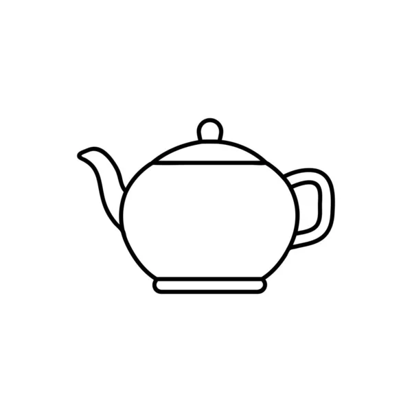 Ícone Esboço Pote Chá Ilustração Vetorial Com Curso Editável Para — Vetor de Stock