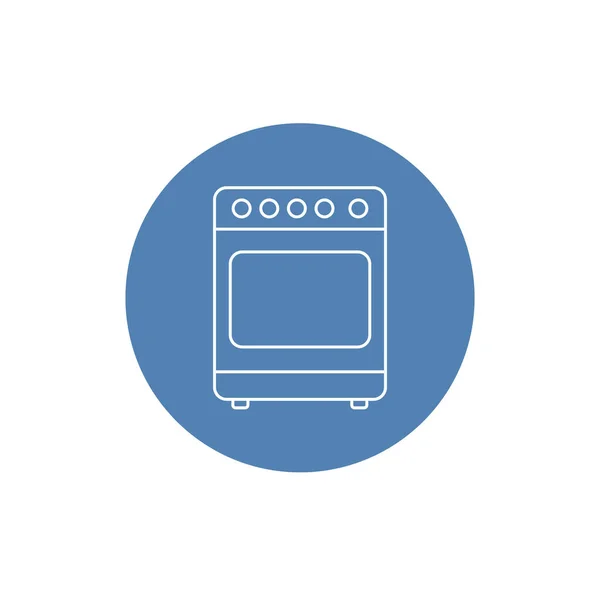 Stove Icon Isolated White Background Flat Vector Illustration — Stock Vector