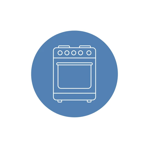 Stove Icon Isolated White Background Flat Vector Illustration — Stock Vector