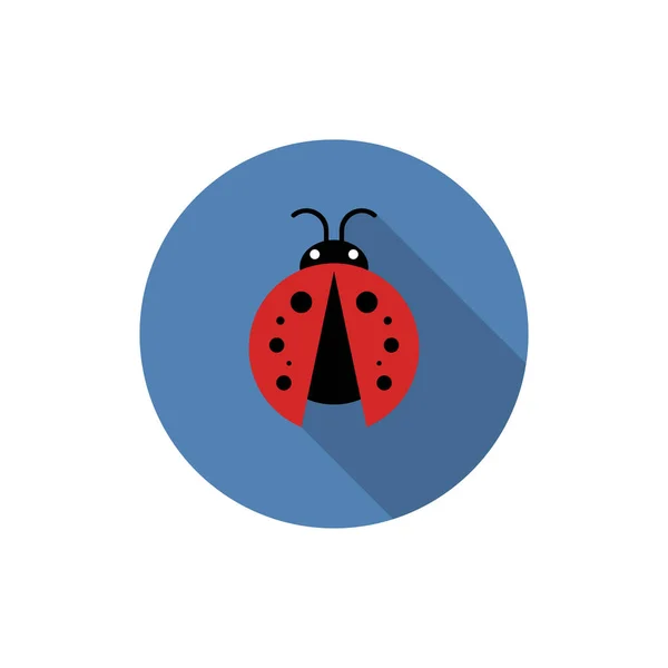 Ladybug Atau Vektor Ladybird Gambar Ilustrasi Terisolasi Desain Sederhana Yang - Stok Vektor