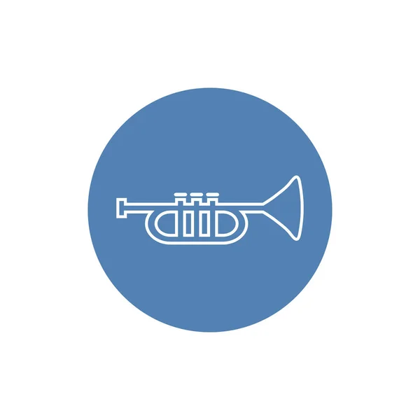 Ícone Trompete Música Ilustração Vetorial Plana Sobre Fundo Branco Eps —  Vetores de Stock