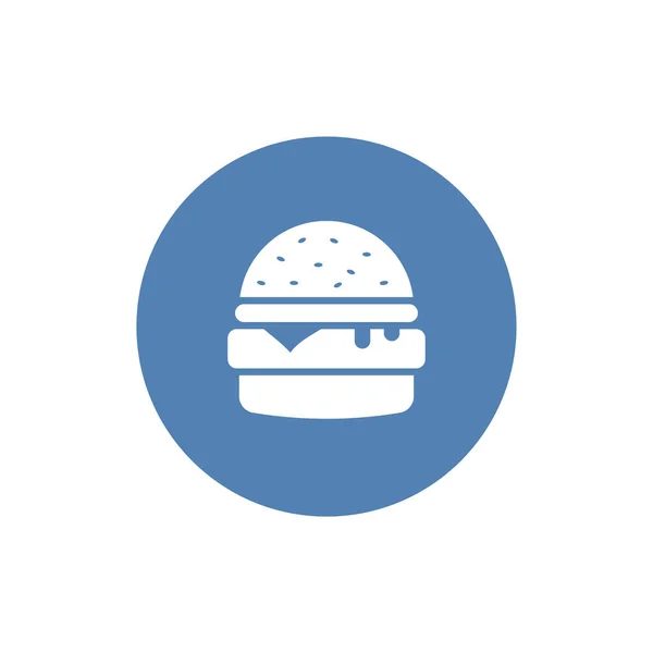 Burger Sign Icon Flat Style Hamburger Vector Illustration White Isolated — Stock Vector