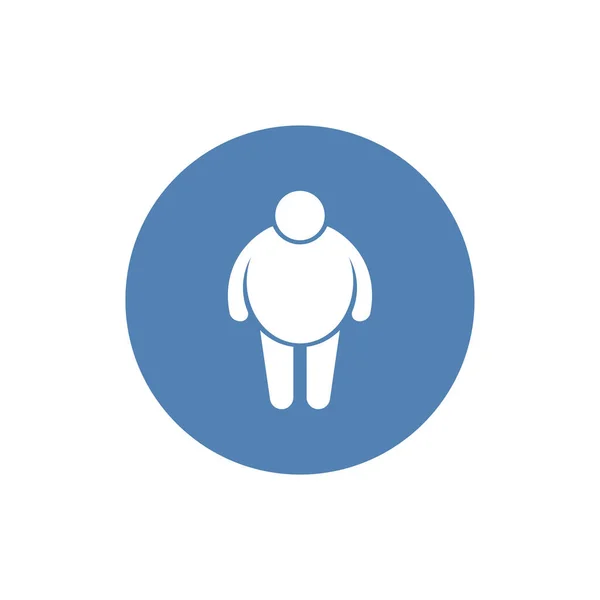 Overweight Man Symbol Flat Web Icon Sign Button Isolated Whte — Stock Vector