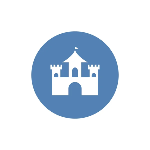 Silhouette Ikone Burg Flache Vektordarstellung Auf Weißem Hintergrund Eps — Stockvektor