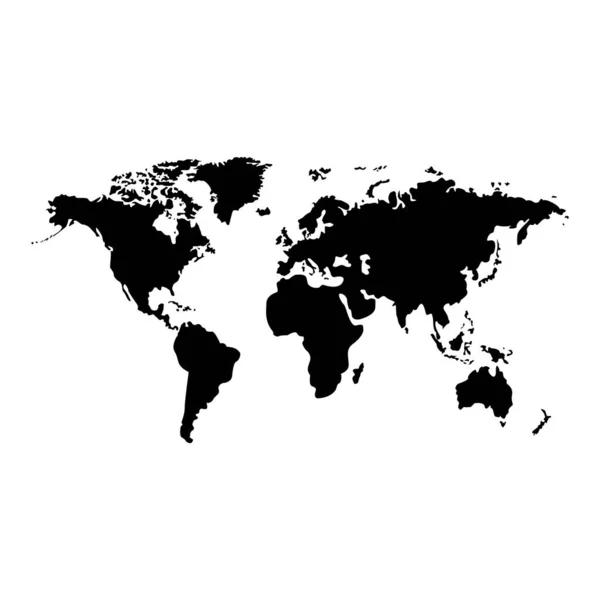 Vector Mapa Del Mundo Aislado Sobre Fondo Blanco Tierra Plana — Vector de stock