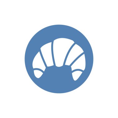 Kruvasan simgesi vektörü, katı logo çizimi, beyaz üzerine izole edilmiş piktogram.