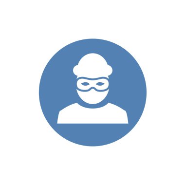 Soygun ikonu. Haydut sembolü beyaz arkaplanda izole edildi. Vektör illüstrasyonu.