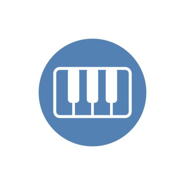 Beyaz arka planda izole edilmiş piyano simgesi. Vektör illüstrasyonu.