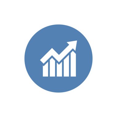 Grafik Simgesi arka planda izole edildi. Web sitesi tasarımınız için grafik çubuğu sembolü, logo, uygulama, UI. Vektör illüstrasyonu, EPS10.
