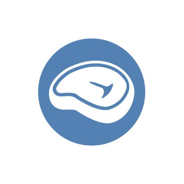 Beyaz arka planda biftek ikonu izole edildi. Vektör sanatı.