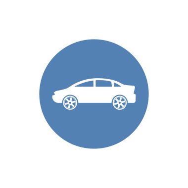 Araba ikonu Vektör İllüstrasyonu. Araba, otomobil, motorlu araç yan görünümü