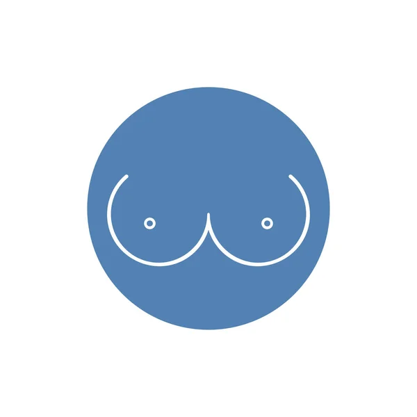 Weibliche Brust Ikone Vector Art Graphics Isoliert — Stockvektor