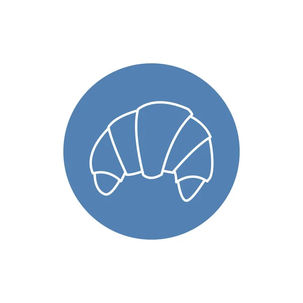 Croissant Ikona Vektor Solidní Logo Ilustrace Piktogram Izolované Bílém — Stockový vektor