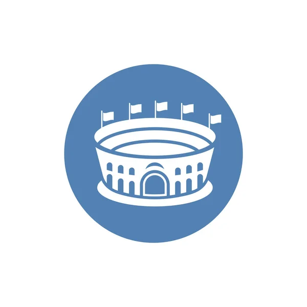 Icono Del Estadio Estilo Simple Una Ilustración Vector Fondo Blanco — Archivo Imágenes Vectoriales