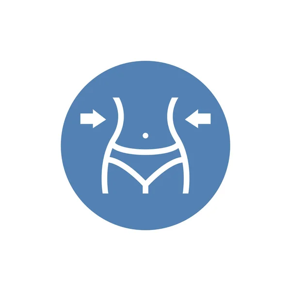 Gewichtsverlies Pictogram Fitness Sport Slank Lichaam Met Meetlint Teken Vector — Stockvector