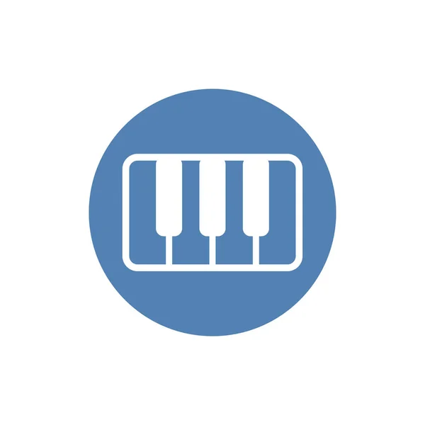 白色の背景に孤立したピアノ固体アイコン ベクターイラスト — ストックベクタ