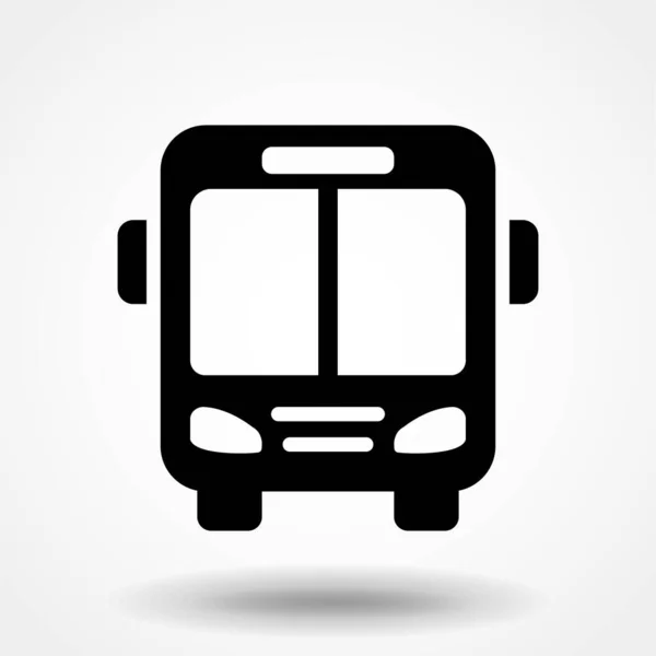 Svart Buss Ikon Isolerad Vit Bakgrund — Stock vektor