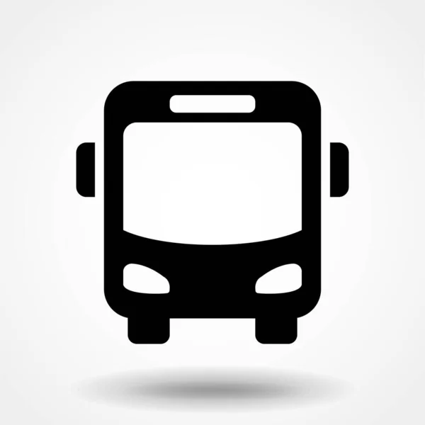 Svart Buss Ikon Isolerad Vit Bakgrund — Stock vektor