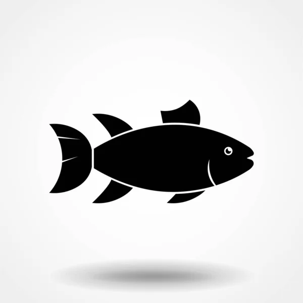 Balık Simgesi Vektörü Izole Edildi Sembol Logo Çizimi Piksel Mükemmel — Stok Vektör