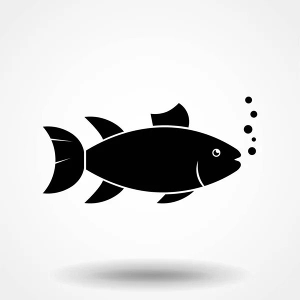 Balık Kabarcığı Ikonu Sembol Logo Çizimi Piksel Mükemmel — Stok Vektör