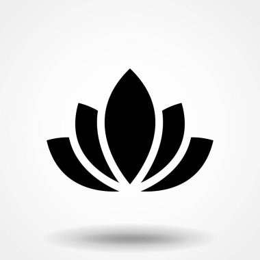 Nilüfer çiçek simgesi. Nilüfer çiçek vektör simgesi web için basit örnek