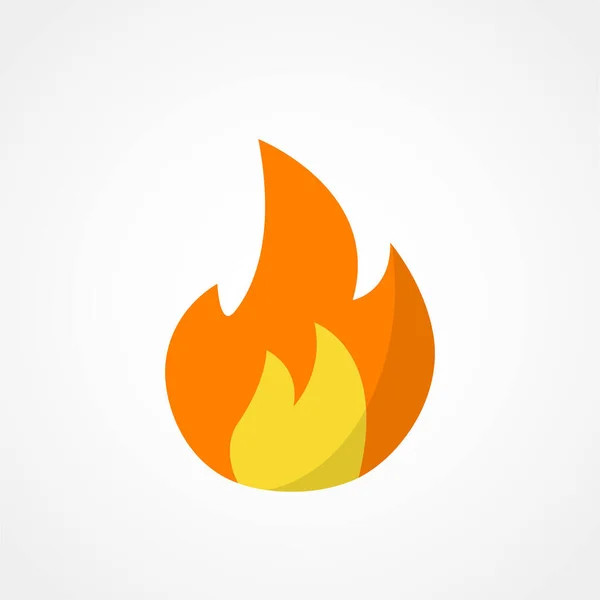 Tűz Ikon Szimbólum Vektor Fehér Alapon — Stock Vector