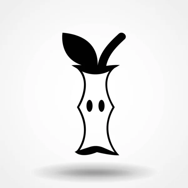 Stub Icône Pomme Dans Style Noir Isolé Sur Fond Blanc — Image vectorielle