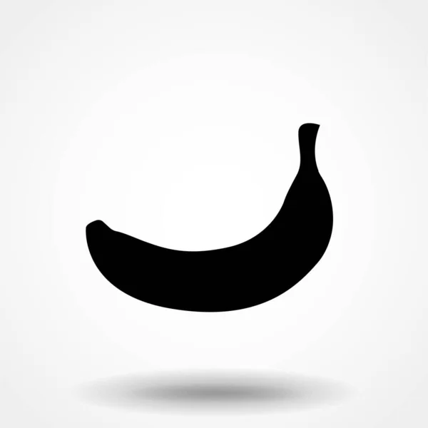 Ícone Banana Isolado Preto Fundo Branco Vetor — Vetor de Stock