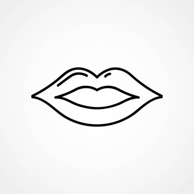 Lips simgesi, öpücük simgesi, logo, illüstrasyon, vektör işareti sembolü tasarım