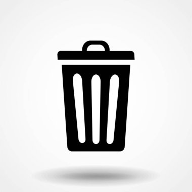 Çöp kutusu simgesi. Düz vektör illüstrasyonu EPS 10